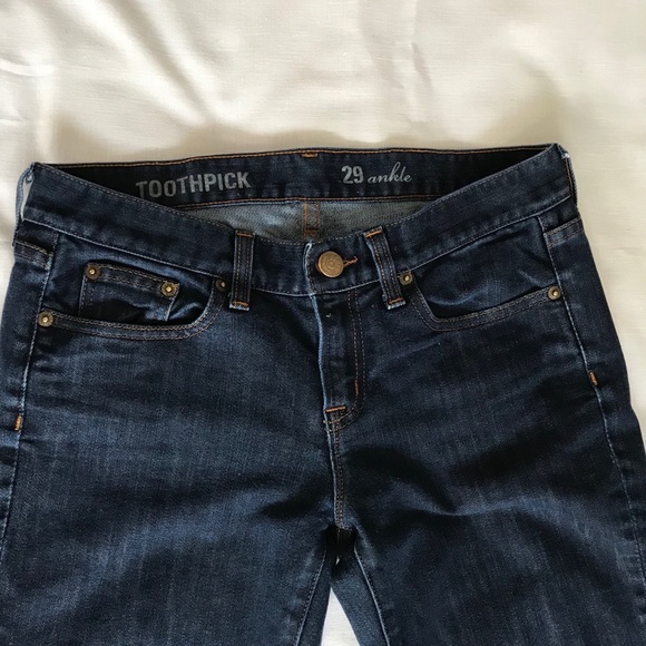 J. Crew Toothpick Ankle Dark Denim Sz 29